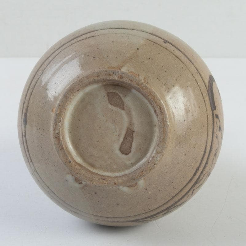 中国美術 磁州窯 鉄絵 魚藻文瓶 V 9366