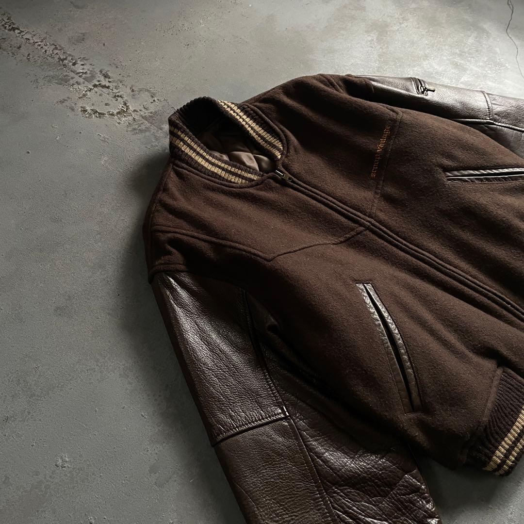 90's Scoop Brown“牛革“stadium jacket