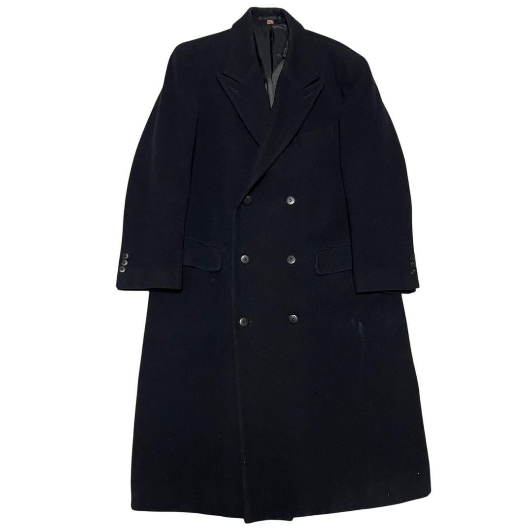 【MIKELORD】ウール100% マキシ丈ダブルチェスターコート ブラック M