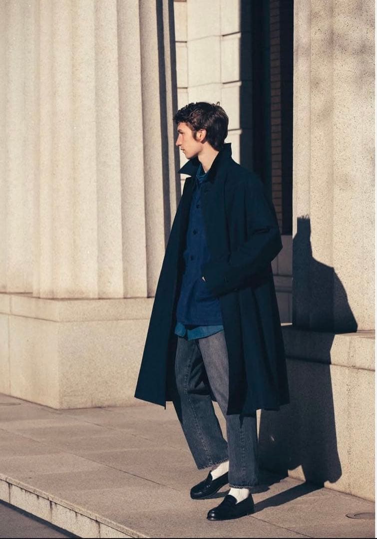 定価15.4万円 A.PRESSE Balmacaan Coat NAVY 1