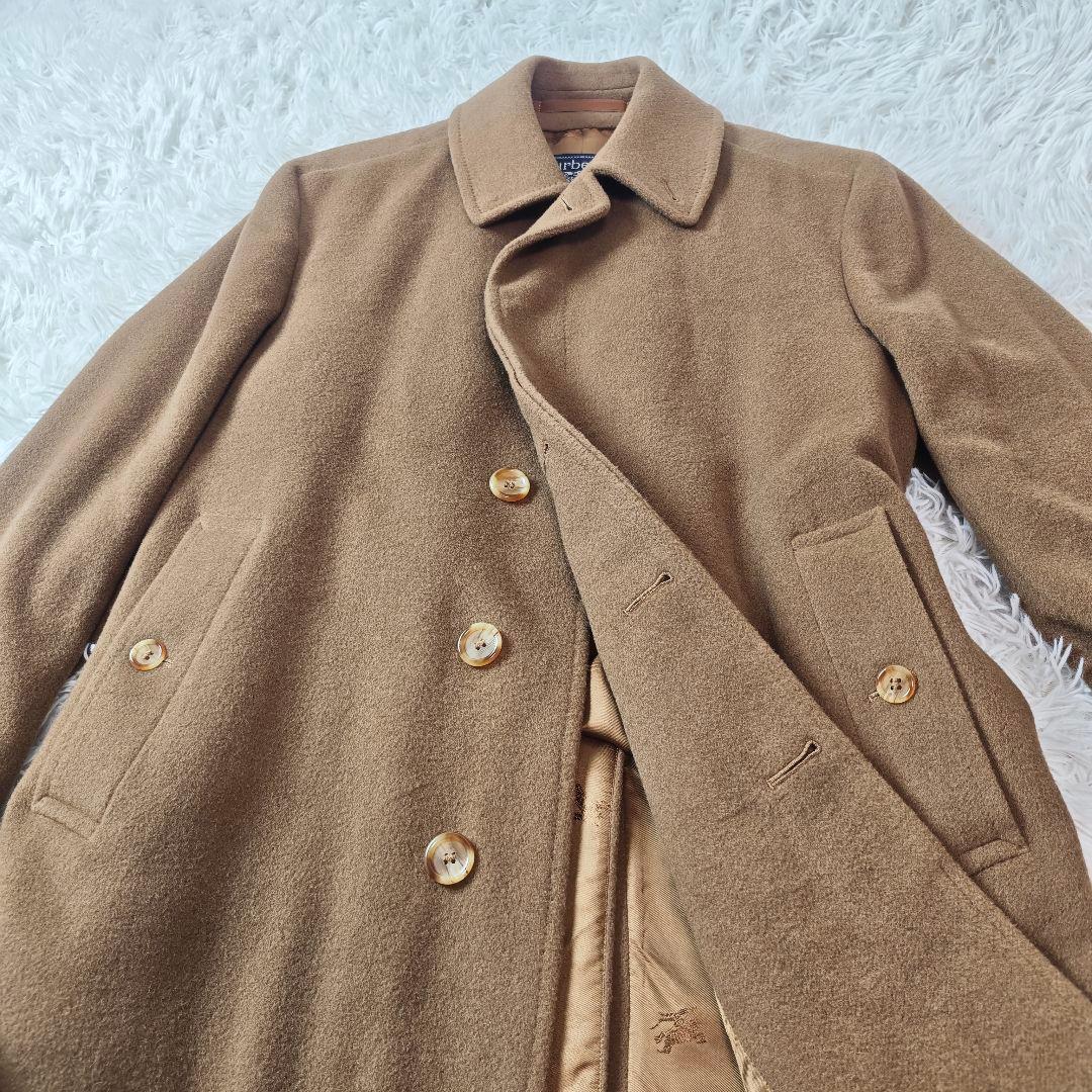 【希少】バーバリー 英国製 キャメルヘア ロングコート 茶　メンズL-XL