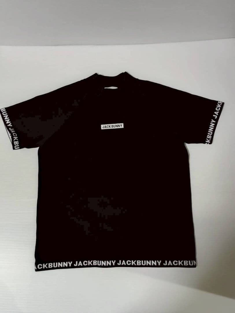 JACK BUNNY　ロゴ入り半袖　ネックシャツ　ブラック　サイズ4