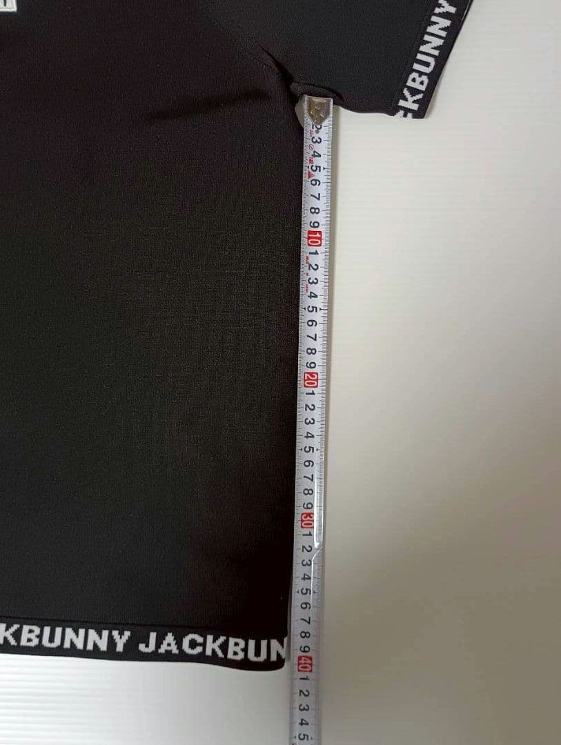 JACK BUNNY　ロゴ入り半袖　ネックシャツ　ブラック　サイズ4