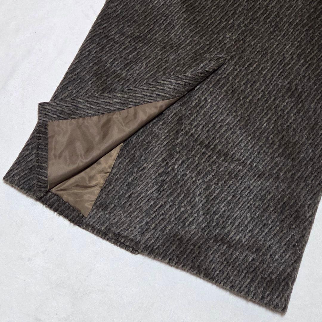 【極美品】DURBAN アルパカ100% ロングコート 高級 起毛 グレー L