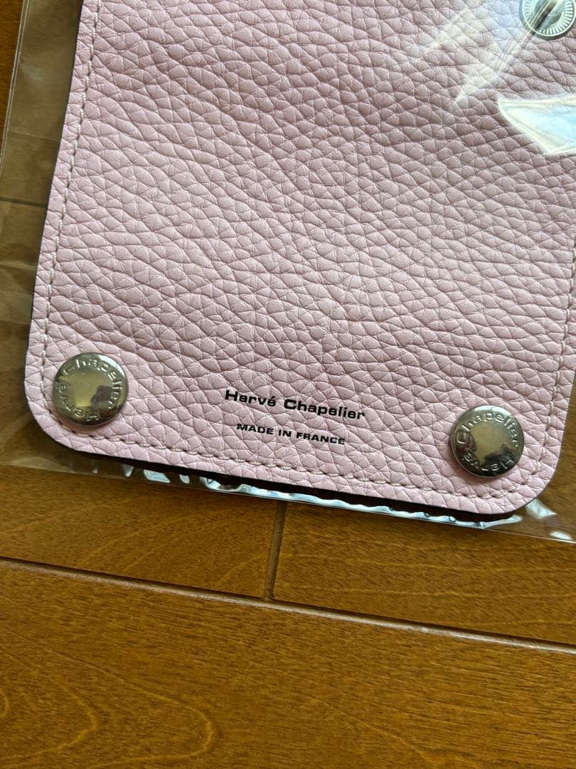 Hervé Chapelier ピンク レザー バッグ ケアカード付き