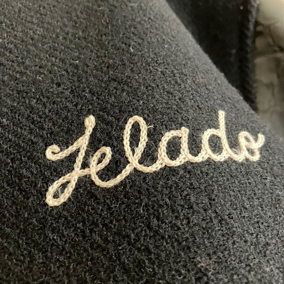 ジェラード 50's復刻 \"SINNERS\" チェーン刺繍 本革袖スタジャン 黒