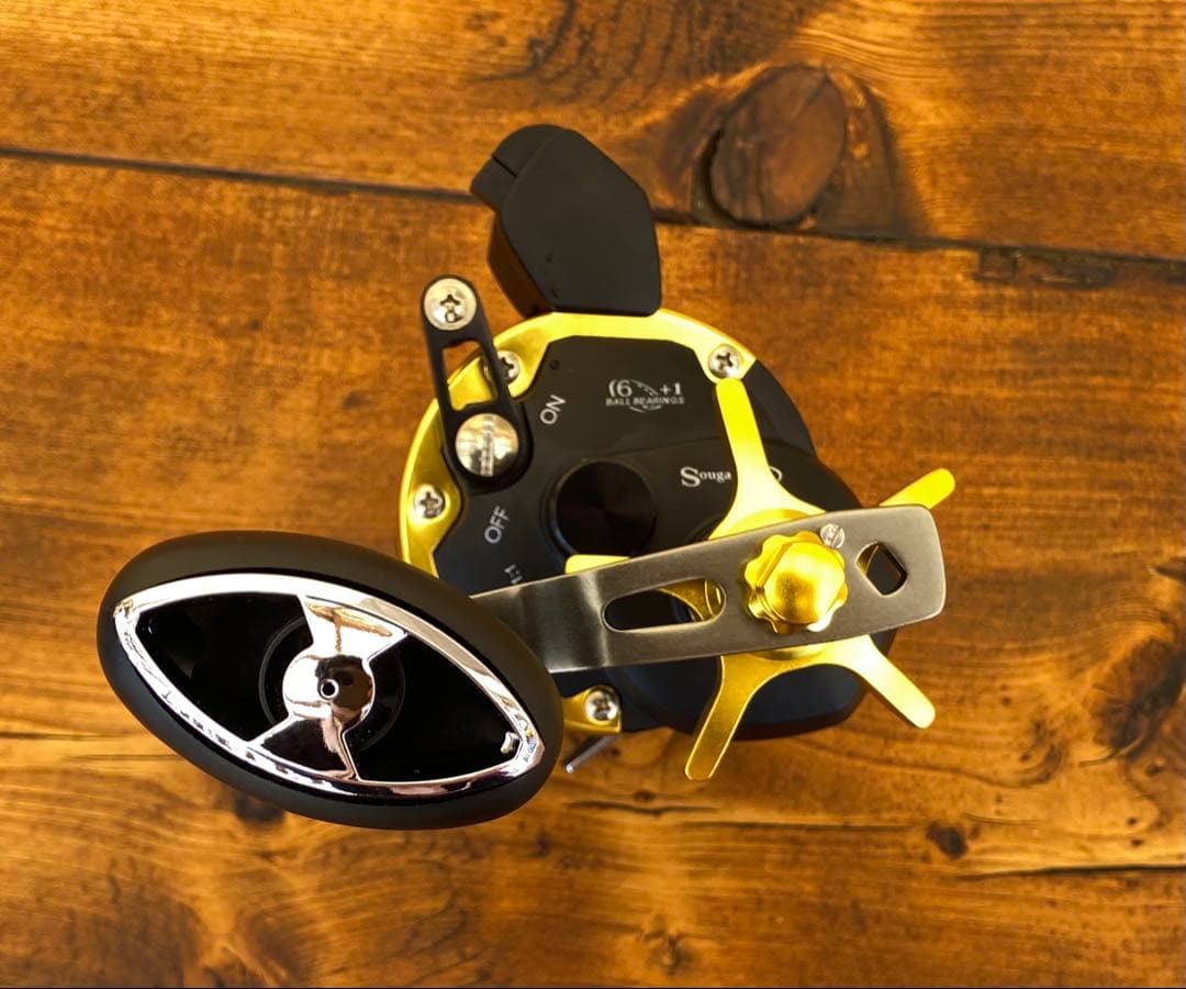 ジギングリール　大型魚対応　船釣り　海釣り　ベイトリール　パワーハンドル　丸型