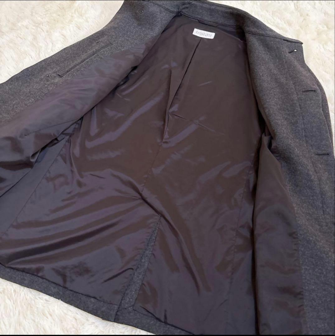 マッキントッシュ ステンカラーコート ダークグレー　ウール100% 42