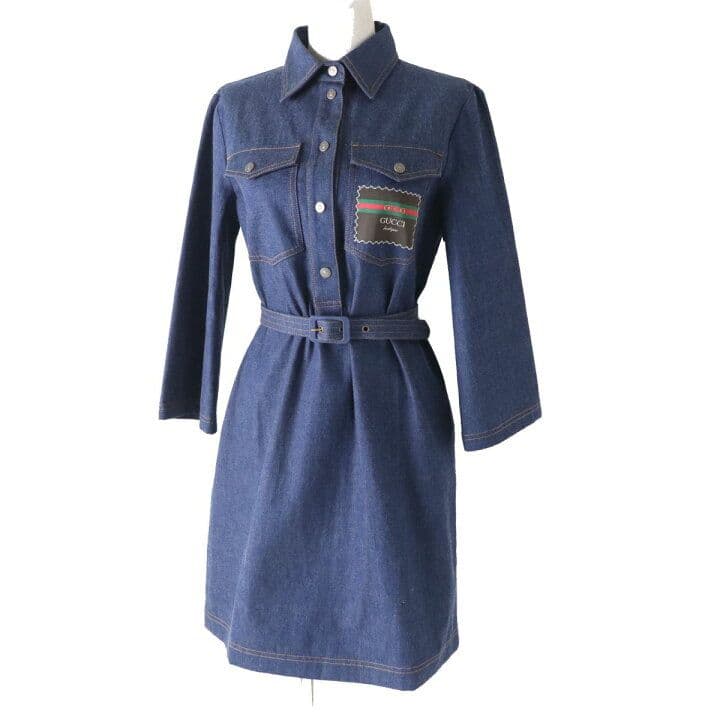 GUCCI ベルト付きデニムワンピース