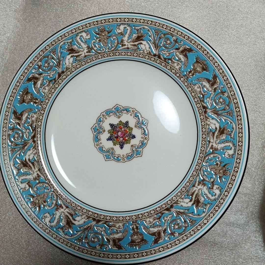 ウェッジウッド【フロレンティーンターコイズ】20.5cm プレート 5枚 黒壺