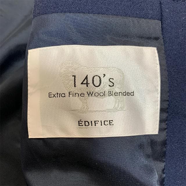 ÉDIFICE ウールフーデッドチェスターコート L Super140’s