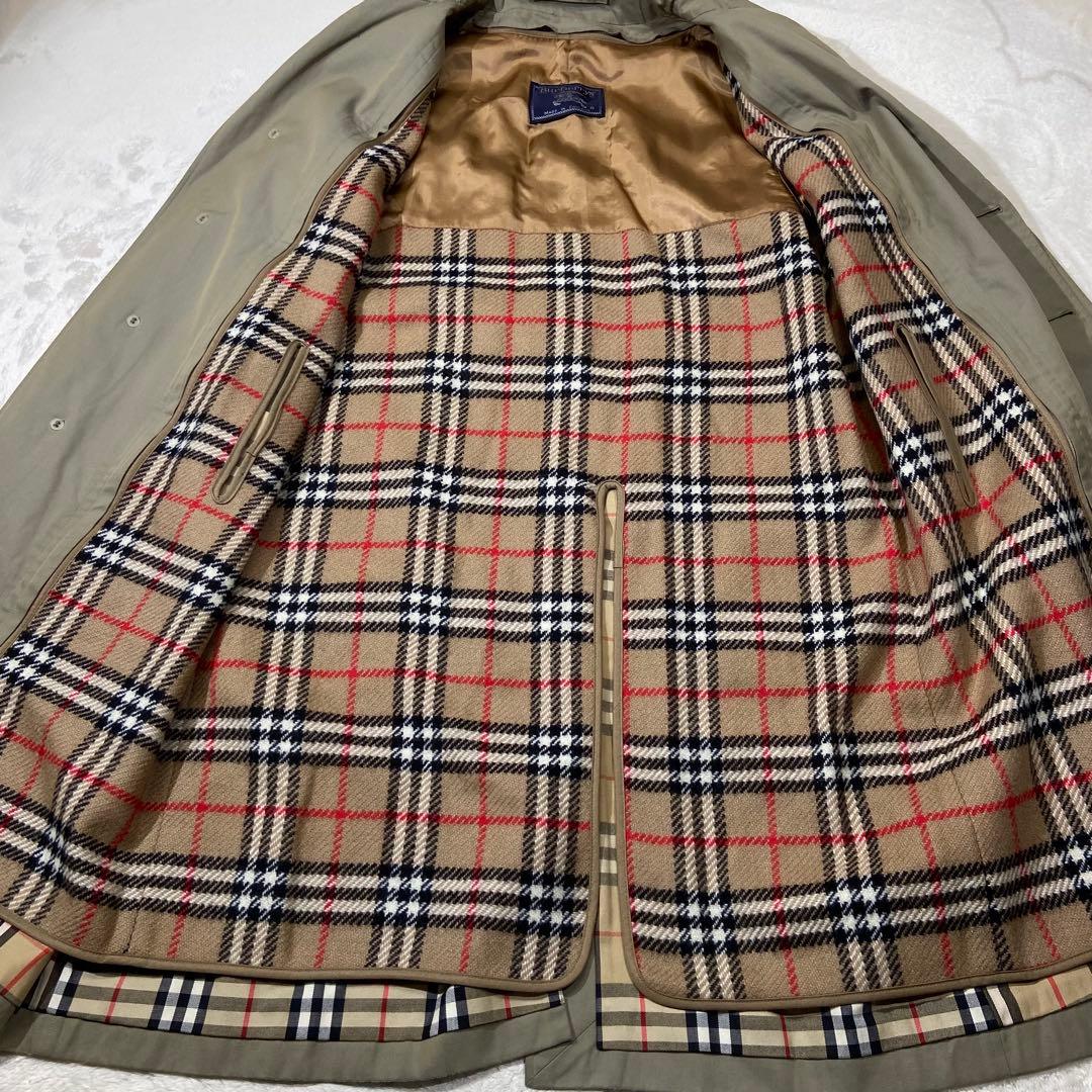 BURBERRYs ステンカラーコート バルマカーンコート ライナー付 カーキ