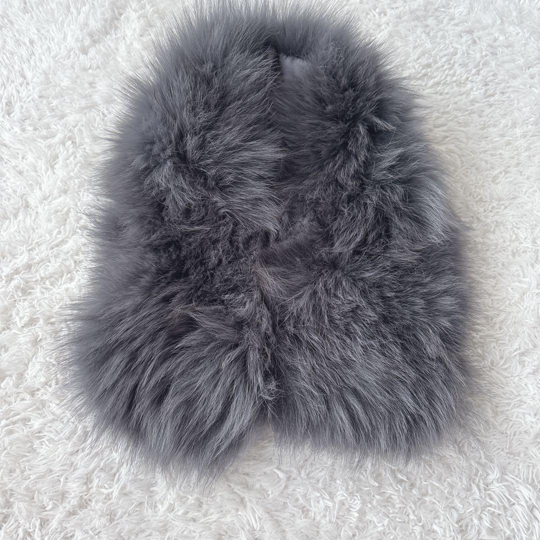 グレースコンチネンタル ロングガウンコート フォックスファー 2way ベルト付