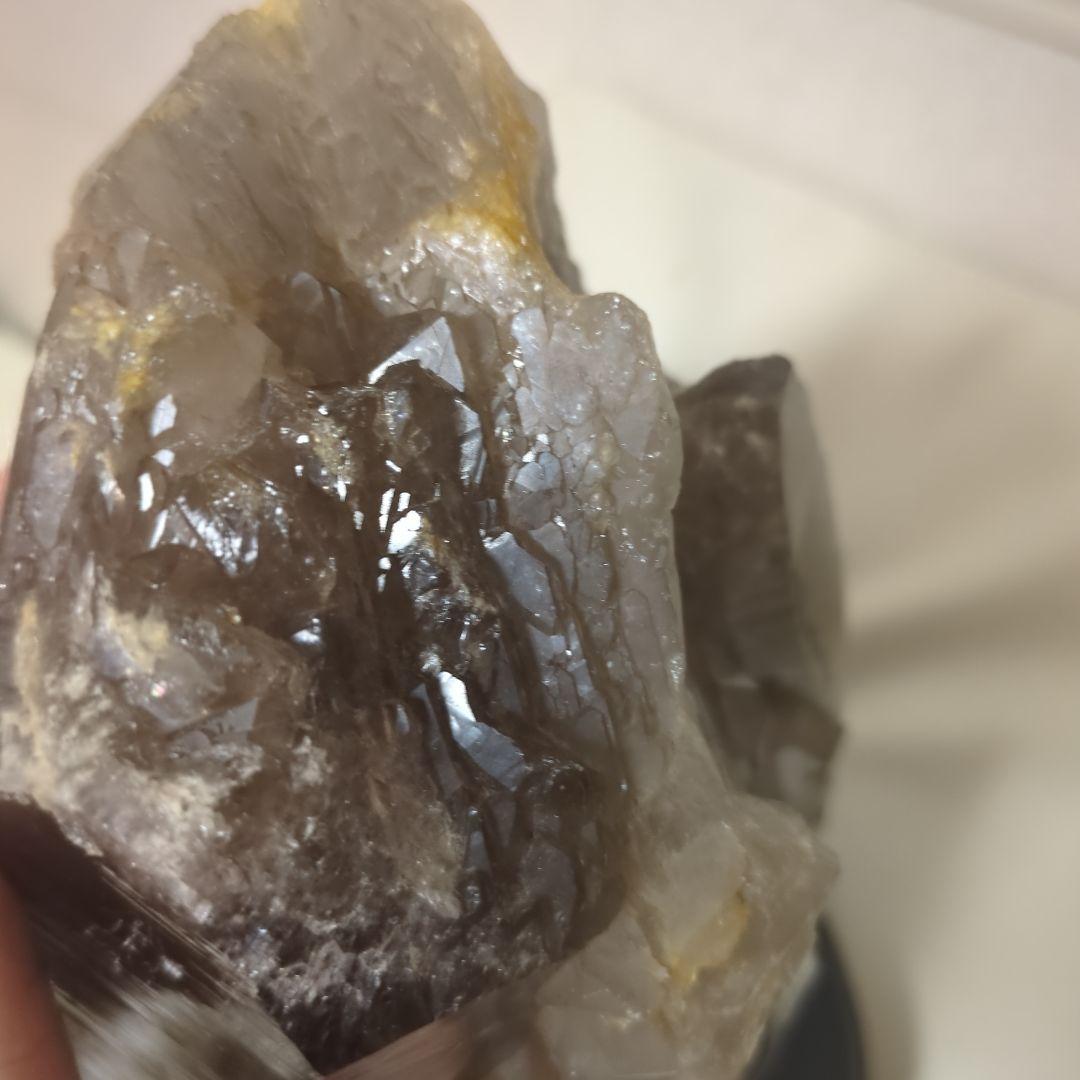 天然石雷水晶　ライジングストーン　置物 木製台座付き　最強