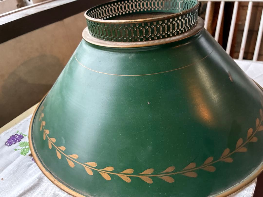 アンティーク　素敵な　グリーン　デスク　テーブル　サイド　ランプ　アメリカ　レア