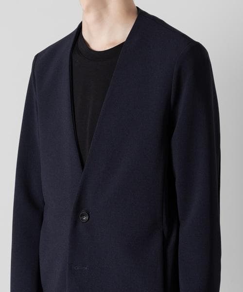 超美品 / PE ストレッチダブルクロス カラーレスジャケット / ブラック