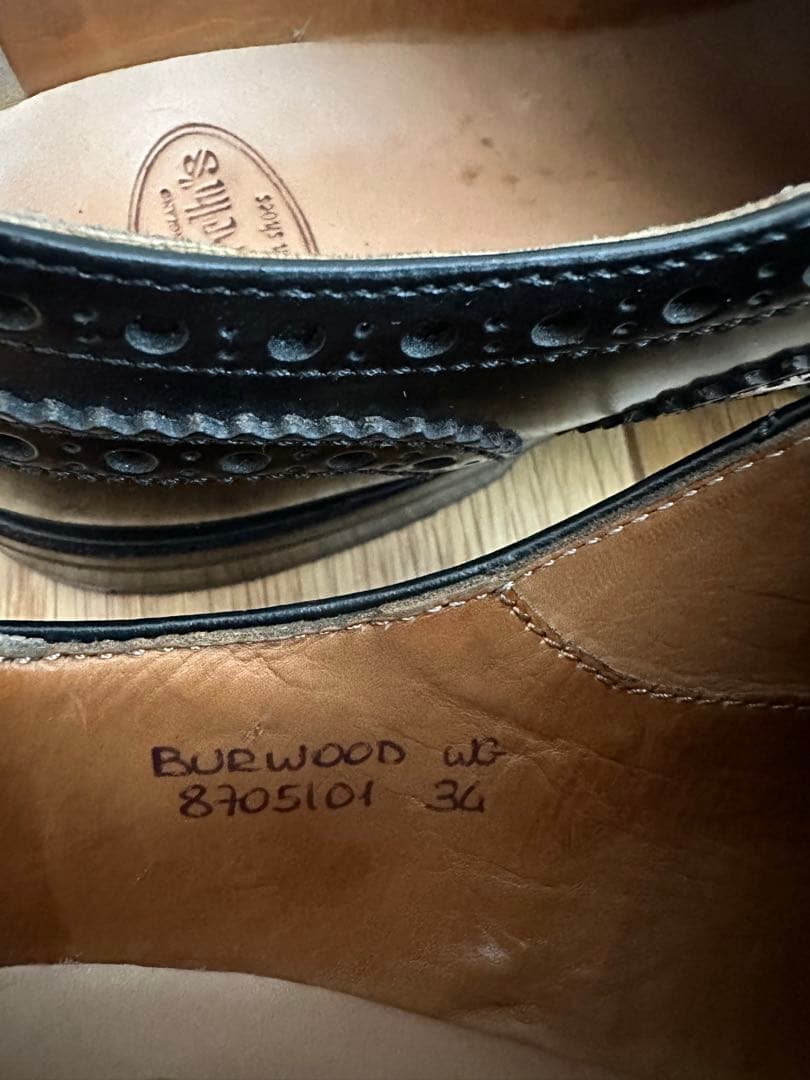Church's BURWOOD ウィングチップシューズ ブラック34サイズ