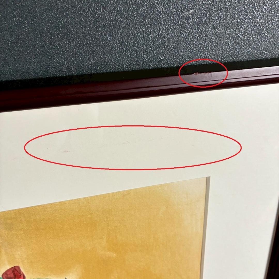 美品 前田青邨「薔薇」リトグラフ 前田すゑ承認印・証明シール・日本