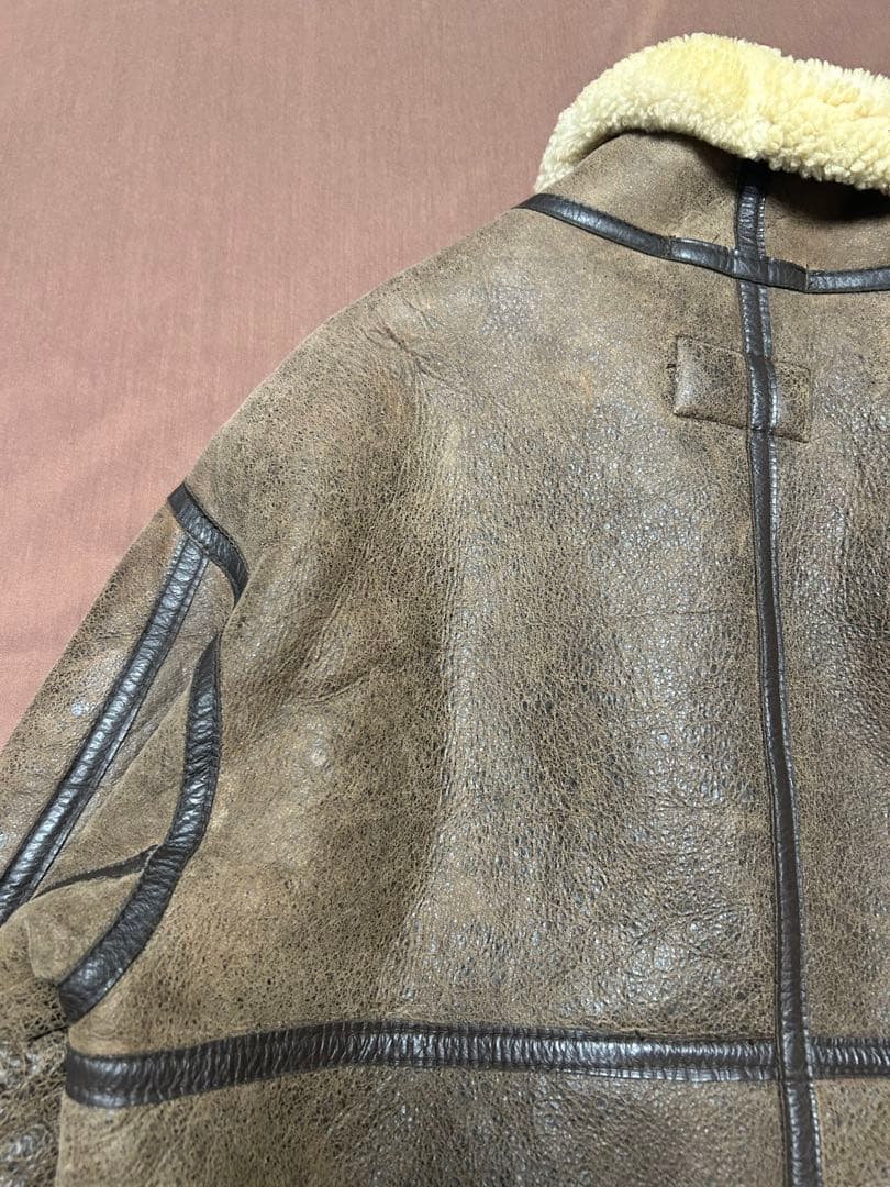 B-3 ムートンジャケット シープスキン ボアブルゾン L フライトジャケット