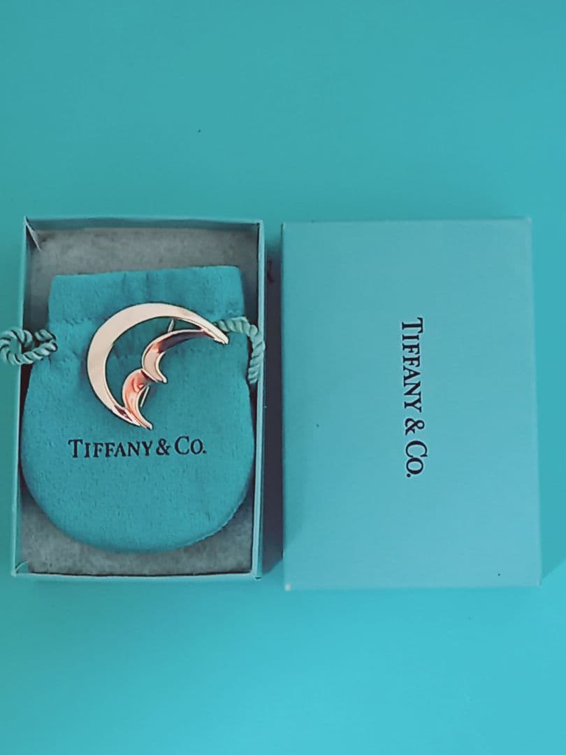 美品 TIFFANY ティファニー クレセントムーン シルバーブローチ
