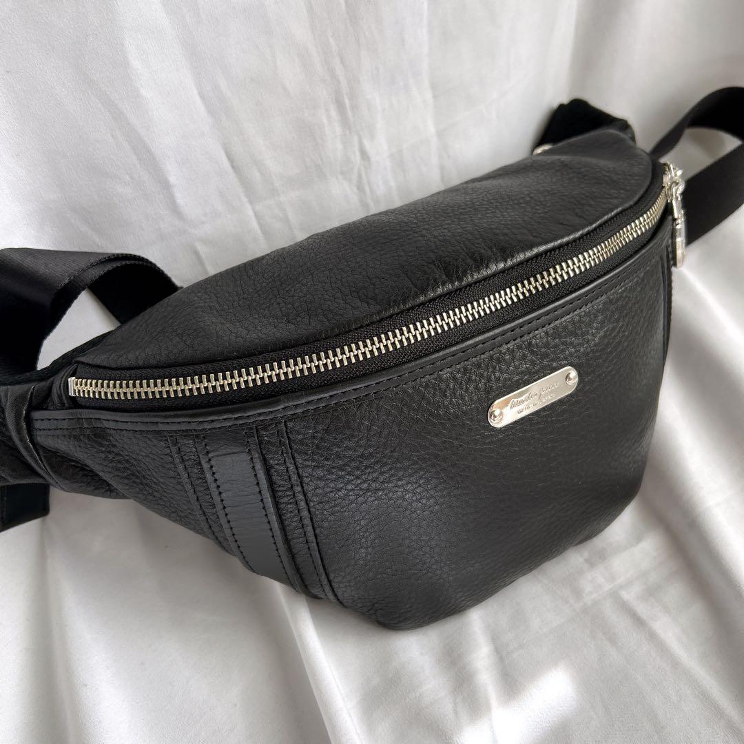 【極美品】マスターピース GENTLE ジェントル ウエストバッグ レザー 黒