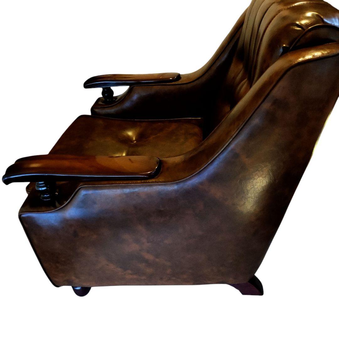 美品】ヴィンテージソファ ミッドセンチュリー レザー ラウンドチェア