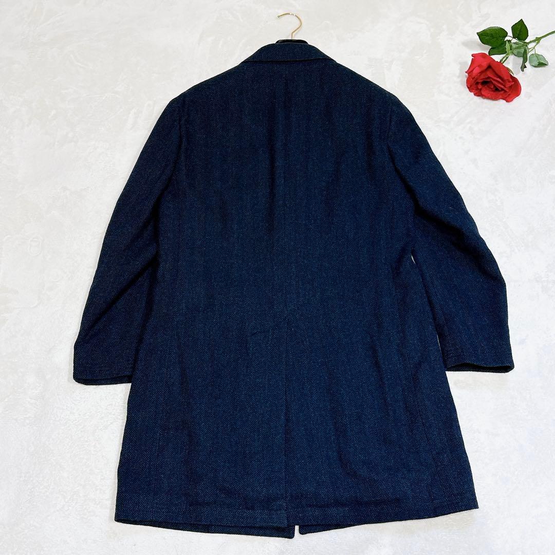 新品同様✨ ポロラルフローレン チェスターコート ネイビー ヘリンボーン