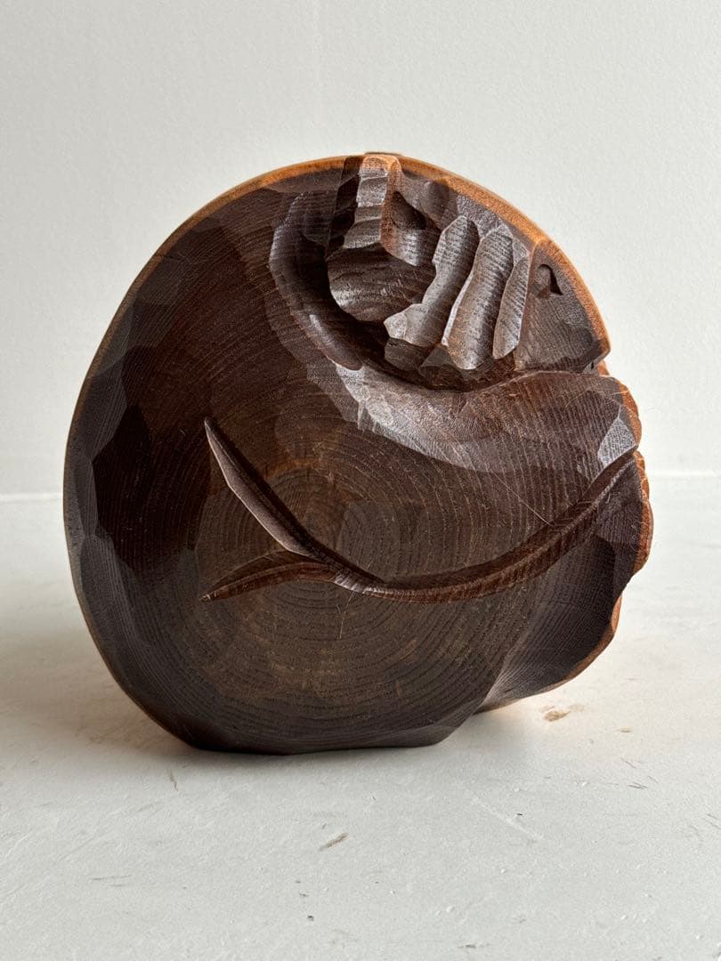 木彫り 熊 ガラス目 民芸品 工芸品 伝統工芸 アイヌ 八雲 レリーフ