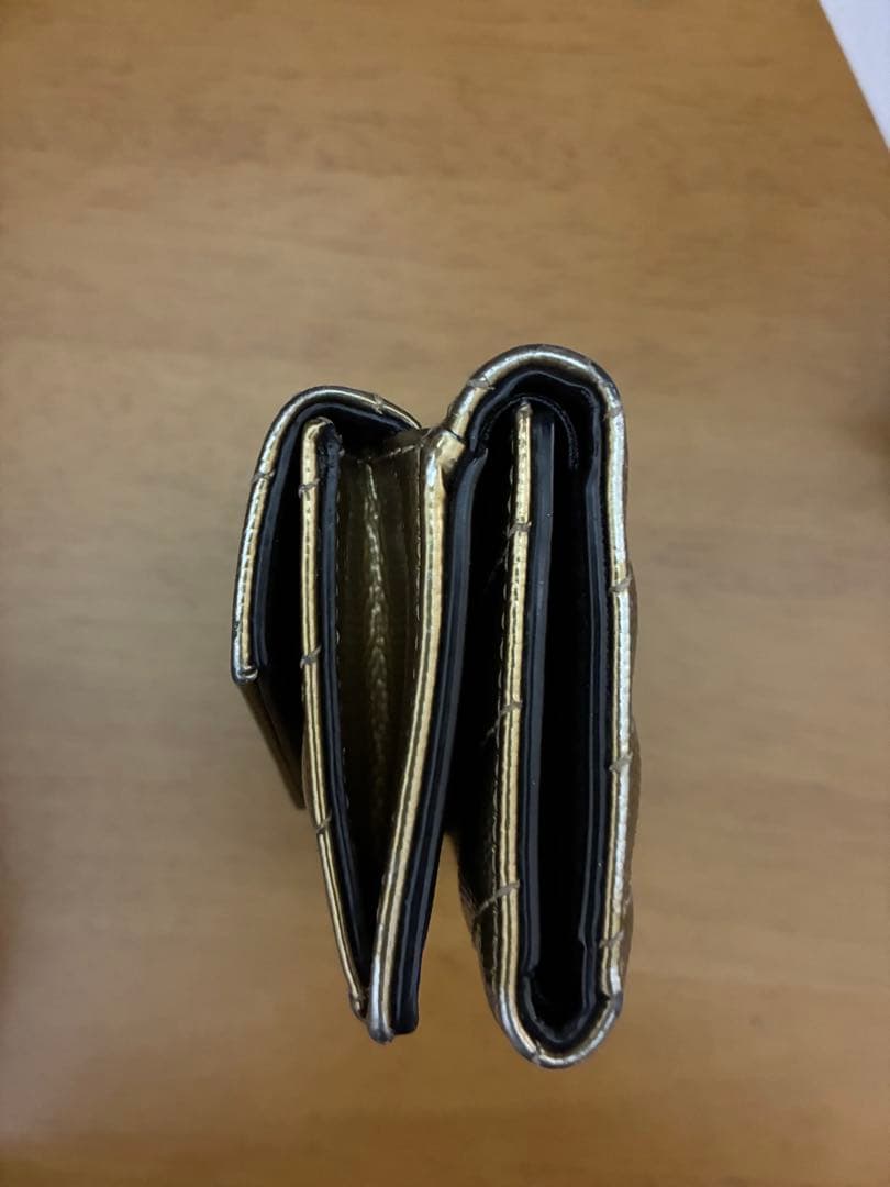 SAINT LAURENT ゴールド 三つ折り財布