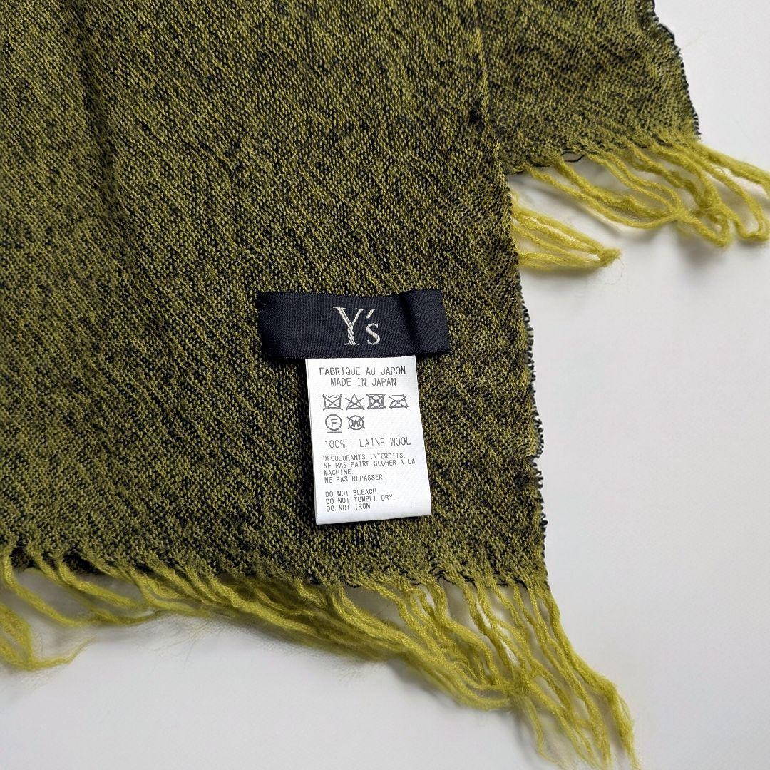 Y’s ヨウジヤマモト ウール100％ 3枚繋ぎ 配色切替 マフラー ストール