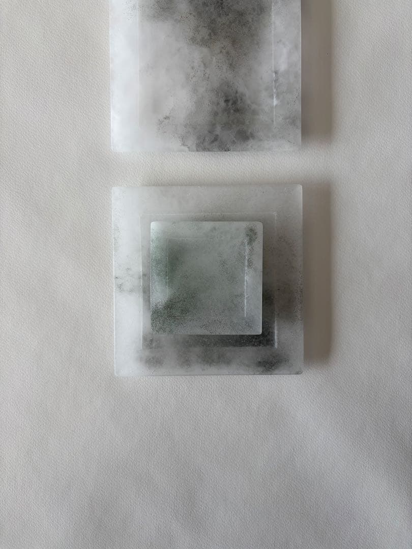 砂田夏海　shijima 角プレート　板皿　角皿　長皿　豆皿　箸置き　ガラス作家