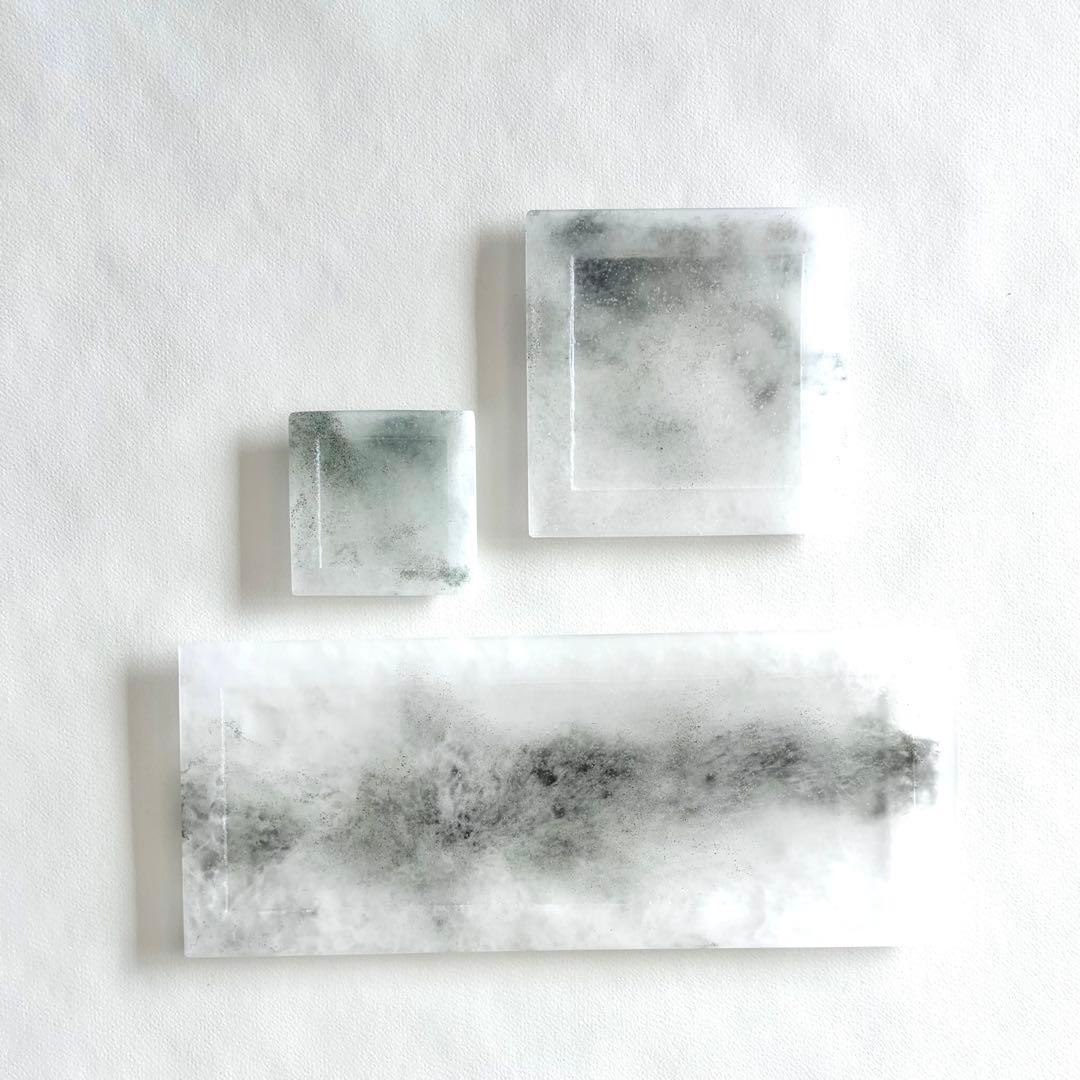 砂田夏海　shijima 角プレート　板皿　角皿　長皿　豆皿　箸置き　ガラス作家