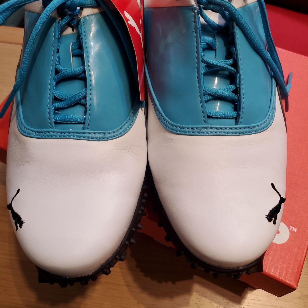 Puma Stinger ゴルフシューズ ホワイト/ターコイズ