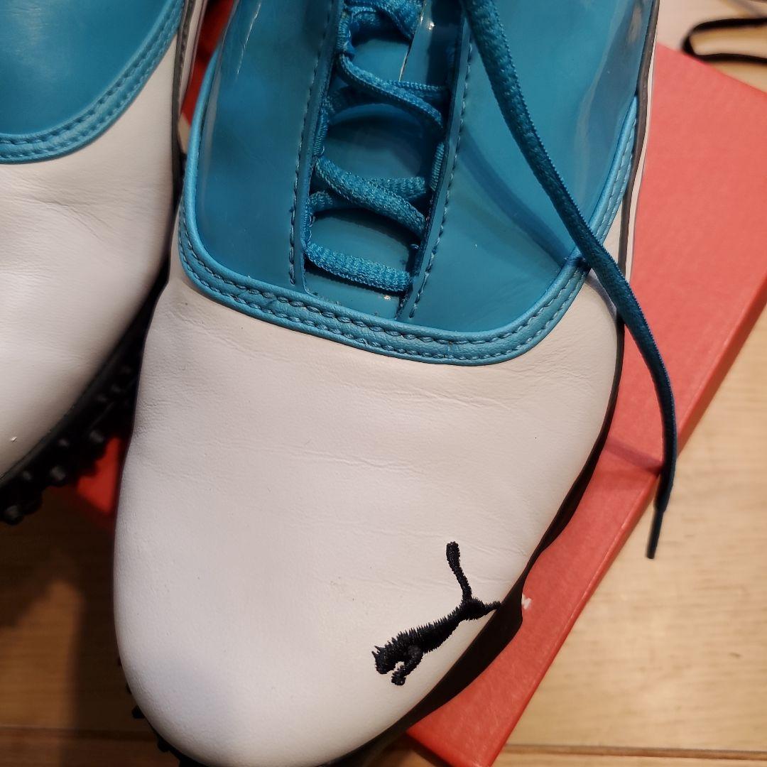 Puma Stinger ゴルフシューズ ホワイト/ターコイズ