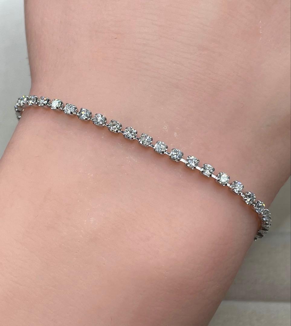 専用JL167★高級 ダイヤモンド2.06ct K18WG ラインブレスレット