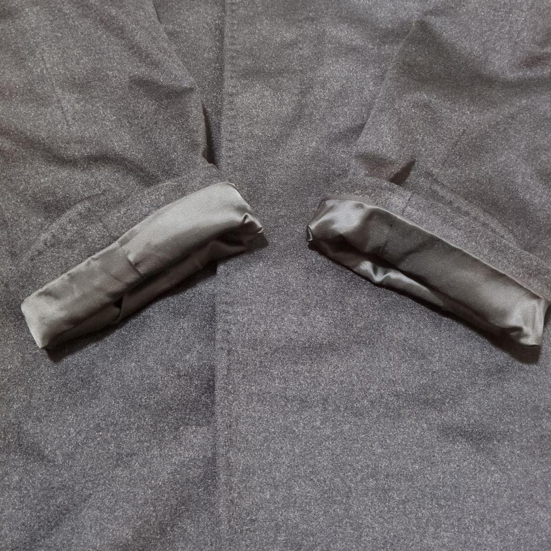 美品　ステンカラーコート　黒　カシミヤ100％　高級感　比翼仕立て　メンズ　L