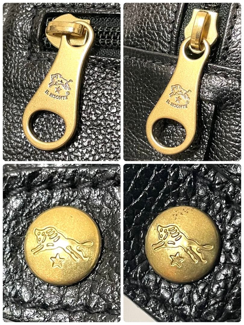 ひろみ【未使用級】IL BISONTE リュック レザー ブラック 現行