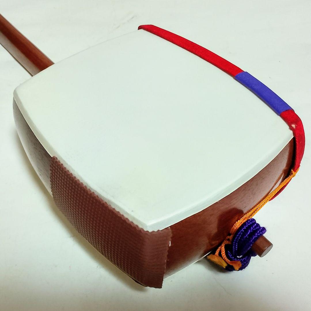 高級　花梨　細棹三本継　三味線　樹脂バチ + ソフトケース付き