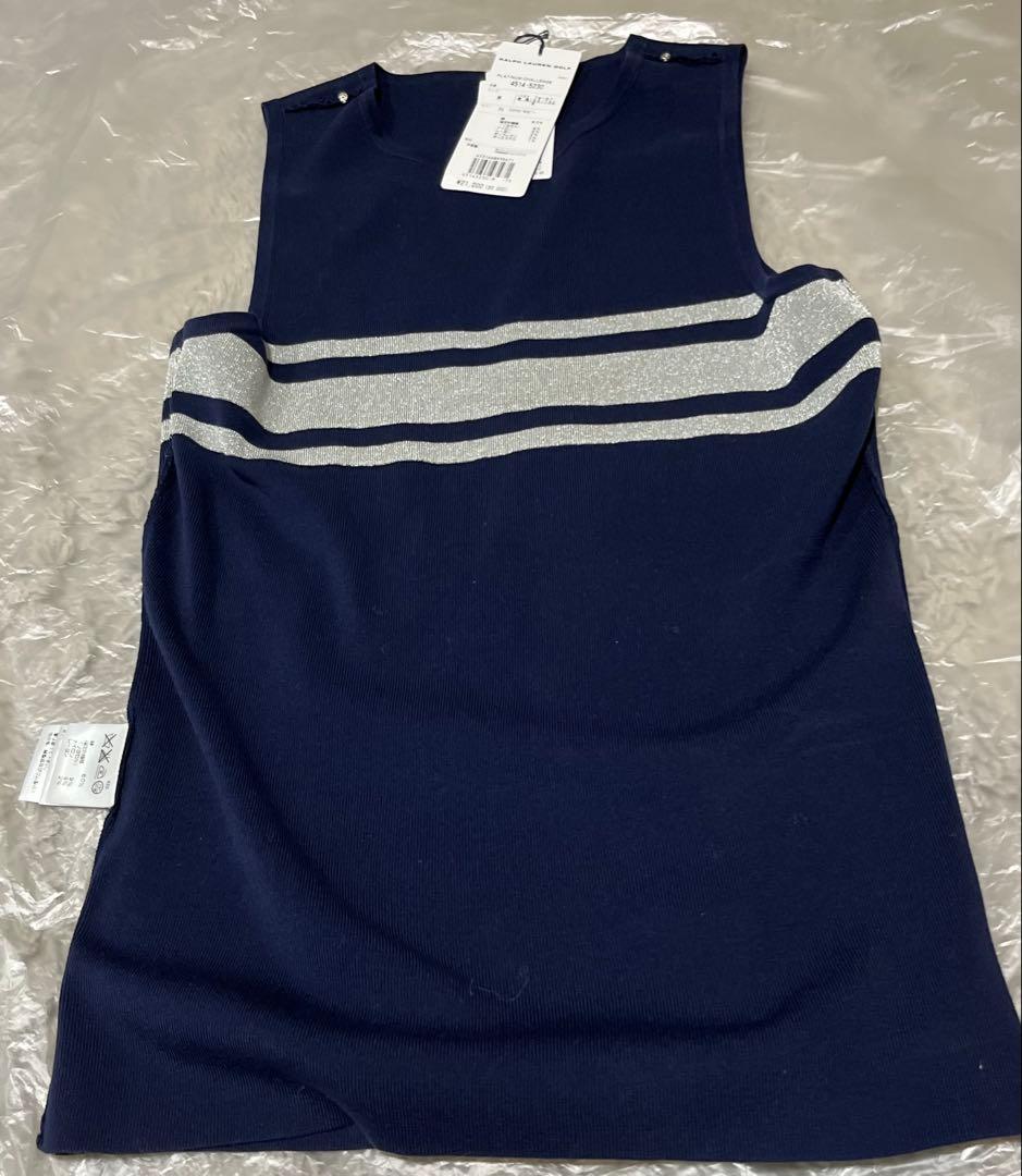 半額↓Ralph Lauren Golf ネイビー ストライプ ベストM ゴルフ