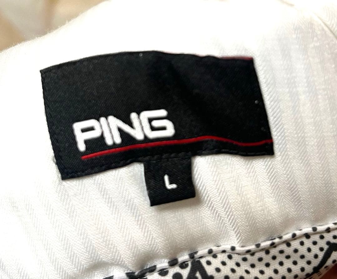 極美品 PING 中綿ブルゾン L パンツ M セットアップ 総柄 白 星 ロゴ