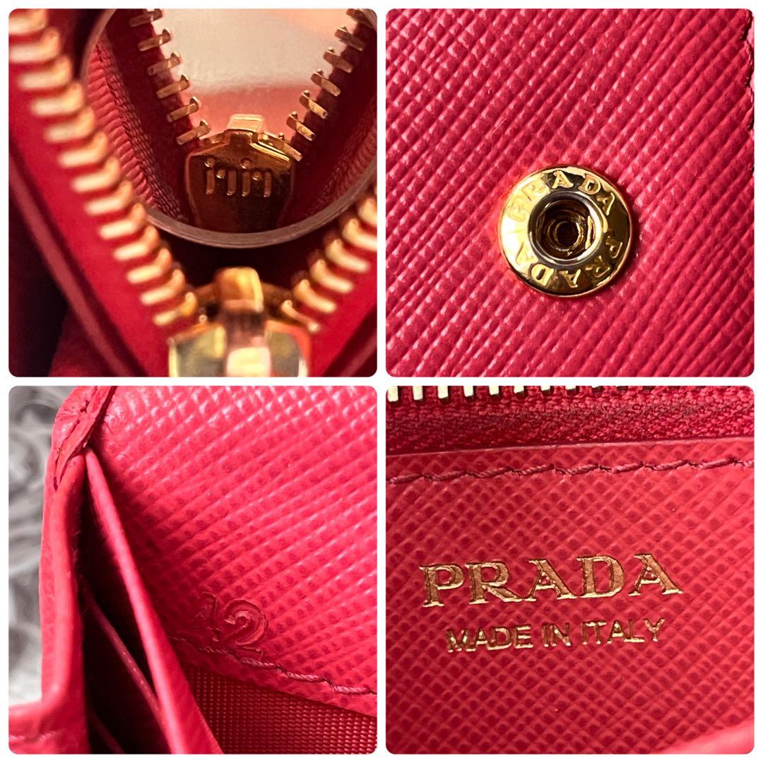 美品✨PRADA サフィアーノ　三角ロゴ　長財布　カードケース付き　ピンク