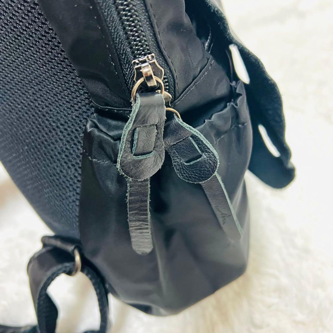 慈雨　日本製 レザー×ナイロン 2WAY リュック ハンドバッグ