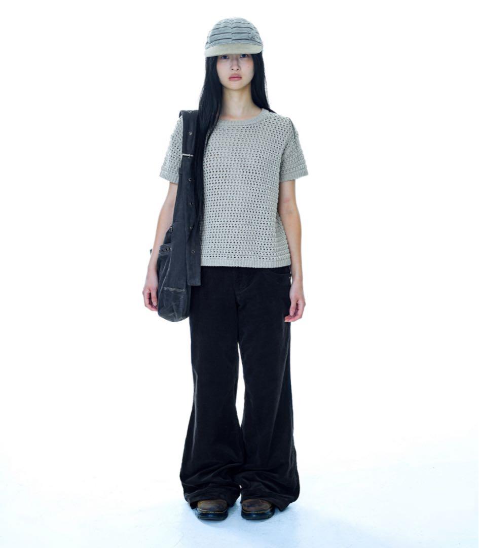 パンツ LEAF CUT CORDUROY PANTS CHARCOAL