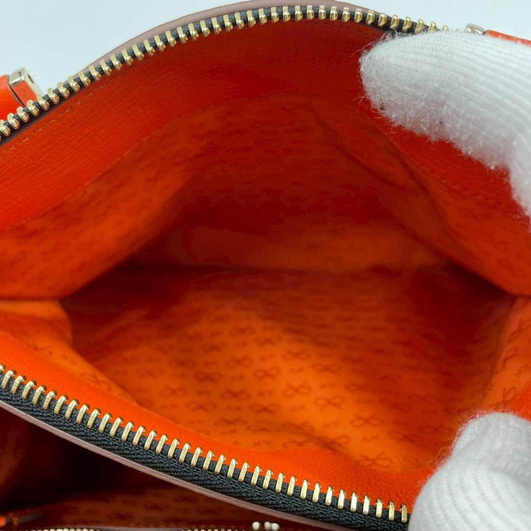 極美品　アニヤハインドマーチ　2way ハンドバッグ　レザー　タッセル　オレンジ