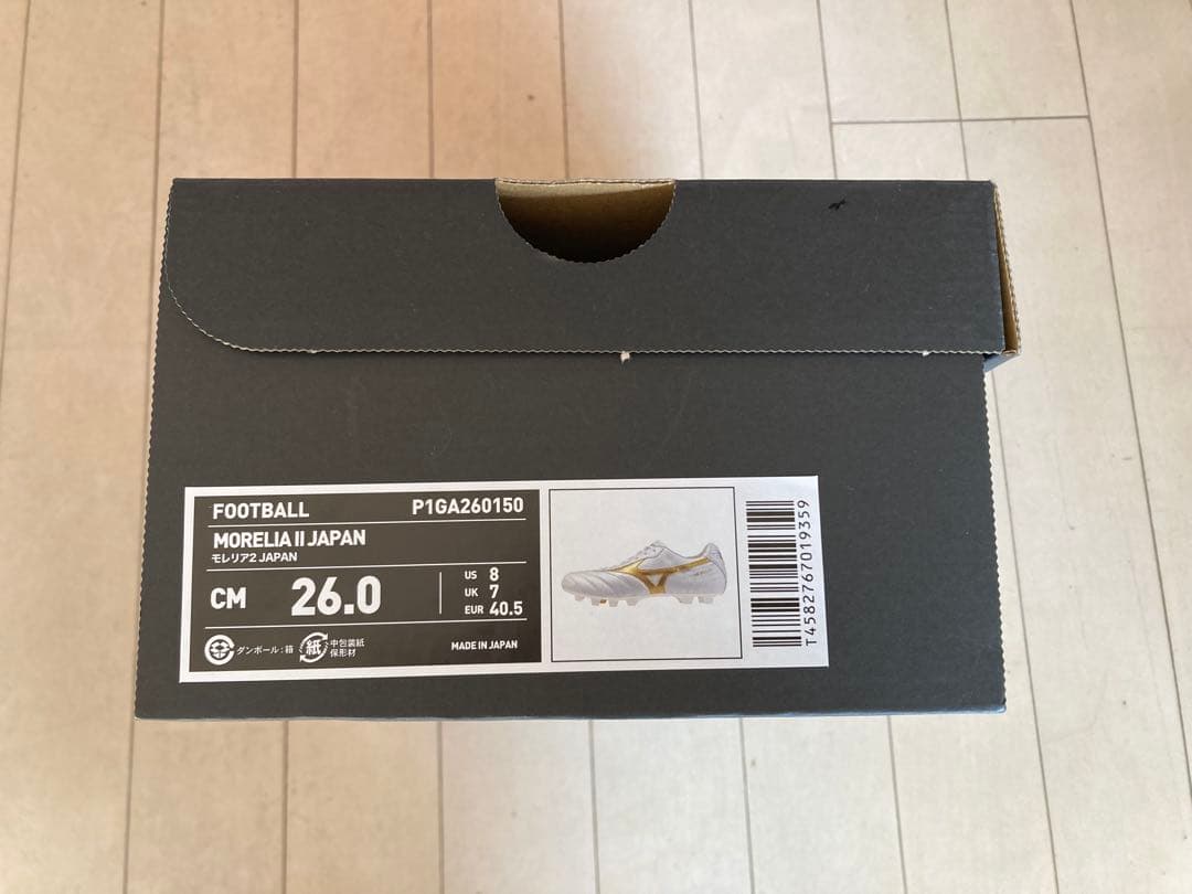 モレリア2ジャパン 白✖️金　26.0㎝ 新品。