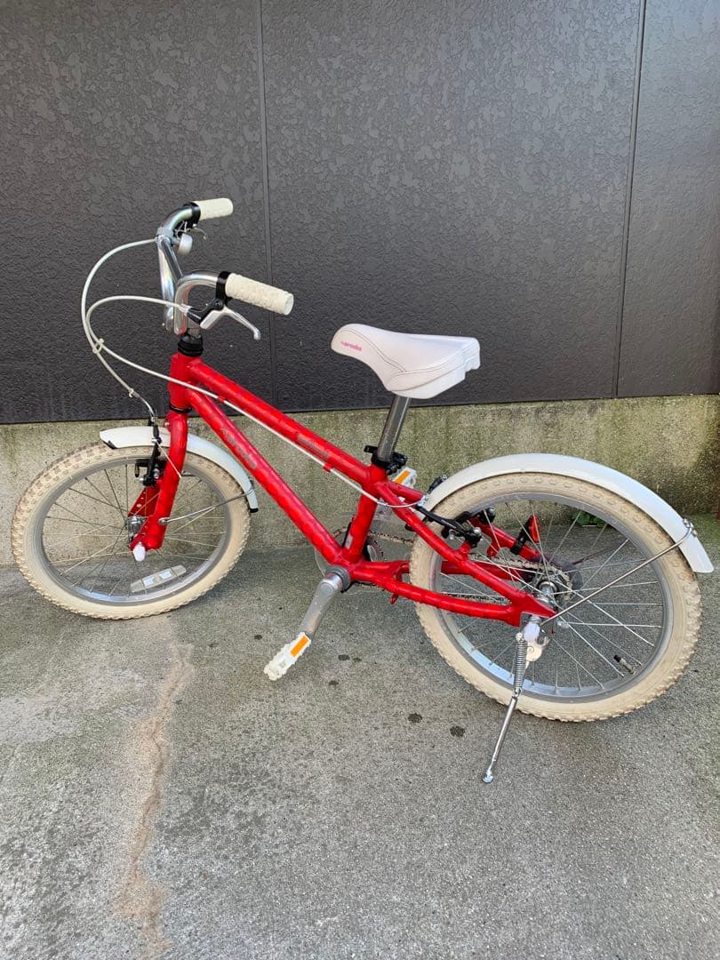 【アルコバ】キッズバイク 18インチ 赤水玉柄