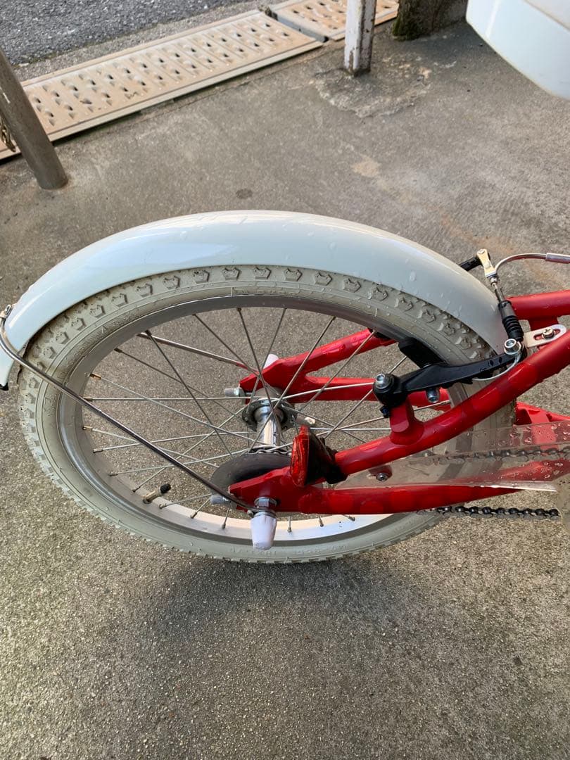 【アルコバ】キッズバイク 18インチ 赤水玉柄