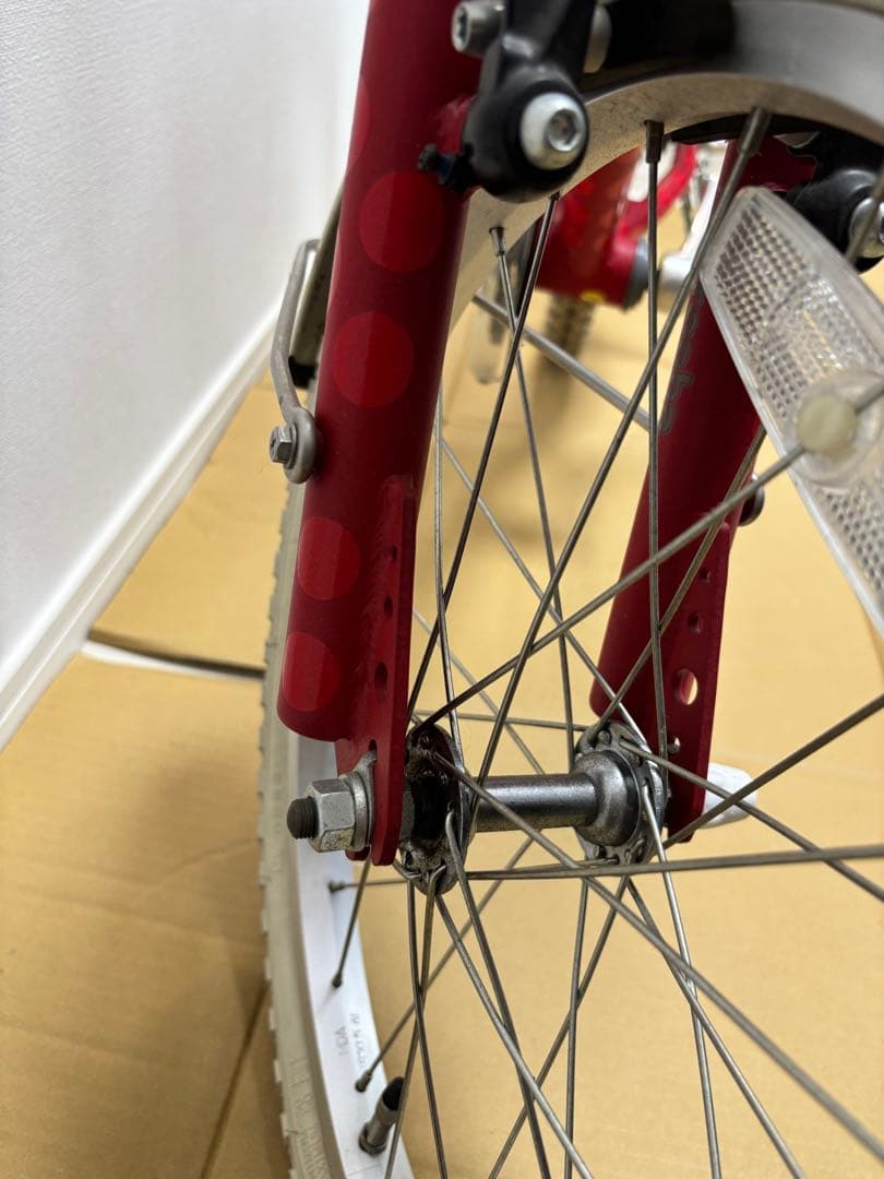 【アルコバ】キッズバイク 18インチ 赤水玉柄