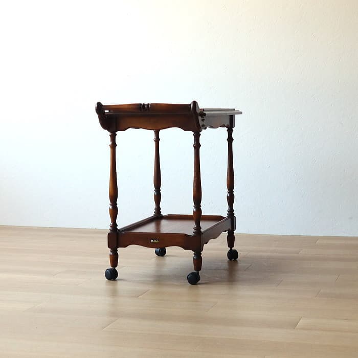 オールド カリモク コロニアル キッチンワゴン レトロ 木製