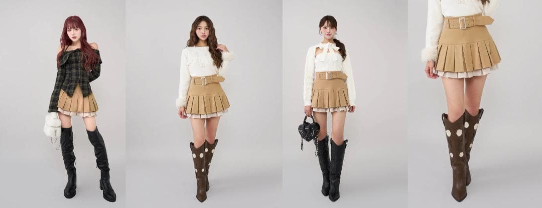 ダーリッチ darich ダブルプリーツミニスカート BEG ベージュ S - メルカリ